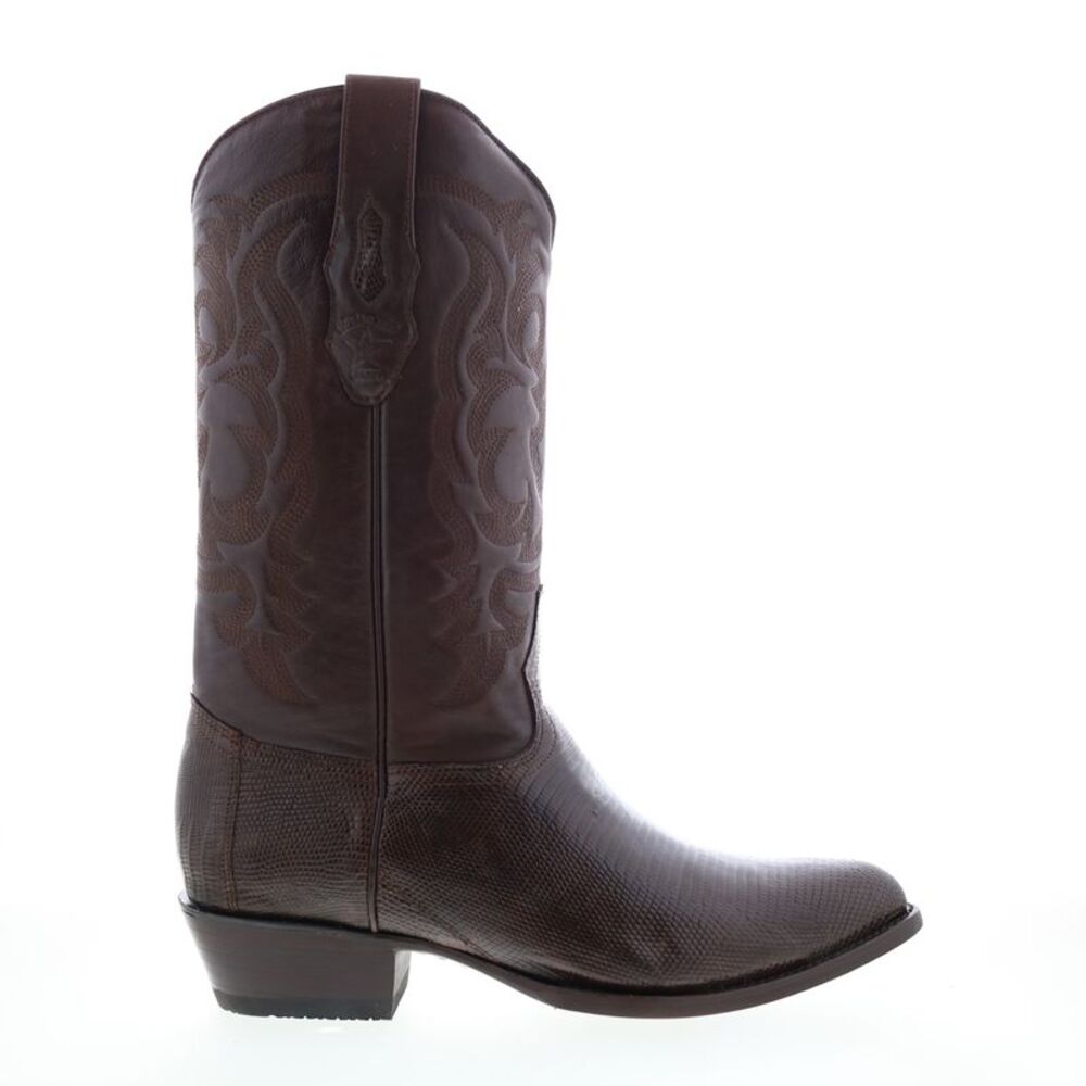 Los Altos Mens J-Toe Ring Lizard Brown Boots (NWT)